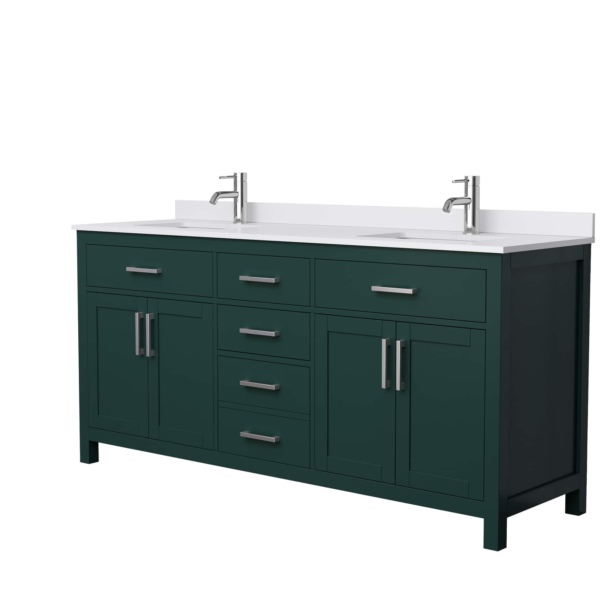 Option Green, Nickel Trim, White Cultured Marble Top