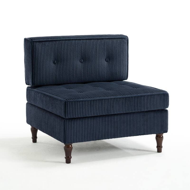 32.57" W Upholstered Corduroy Armless Accent Chair