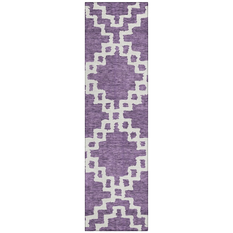 Machine Washable Indoor/ Outdoor Chantille Trellis Geo Rug