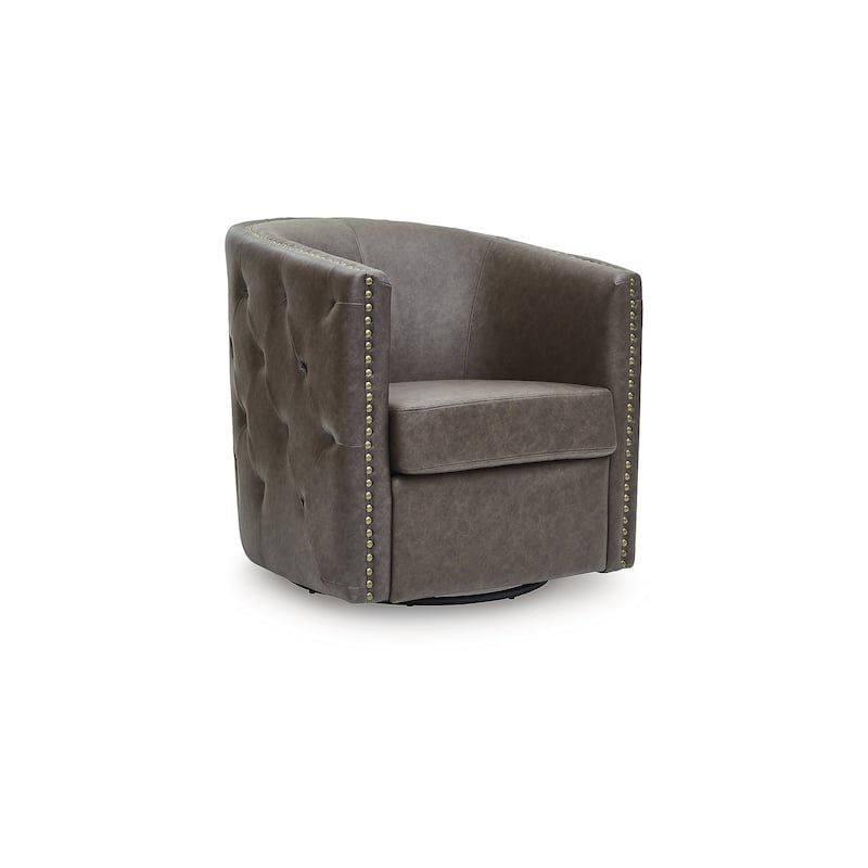 Signature Design by Ashley Brentlow Dark Brown Swivel Accent Chair - 28.75" W x 31.1" D x 31.5" H