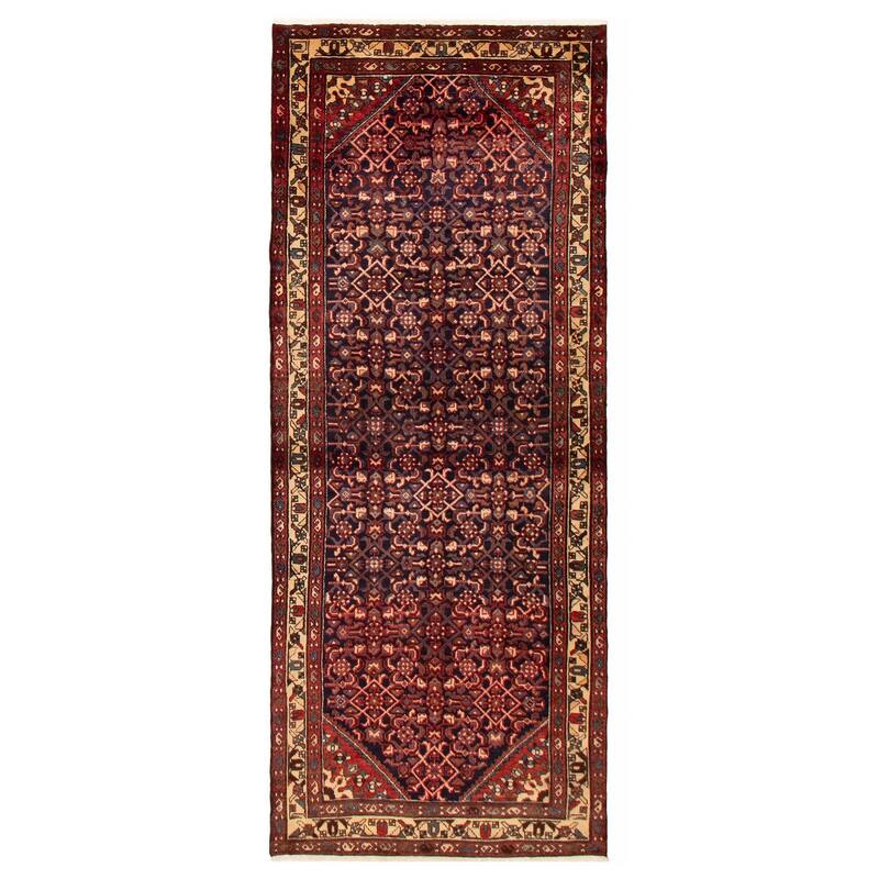 ECARPETGALLERY Hand-knotted Andelz Navy Wool Rug - 3'10 x 9'4 - Dark Navy - 3'10 x 9'4