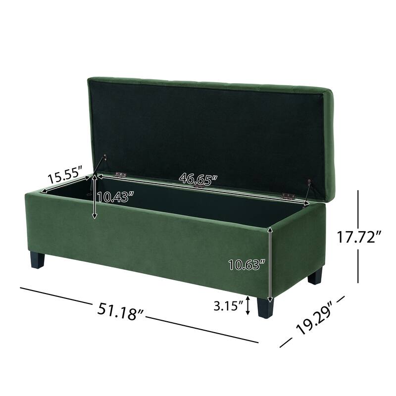 Upholstered Storage Ottoman Bench for Bedroom, Entryway & Foot Rest