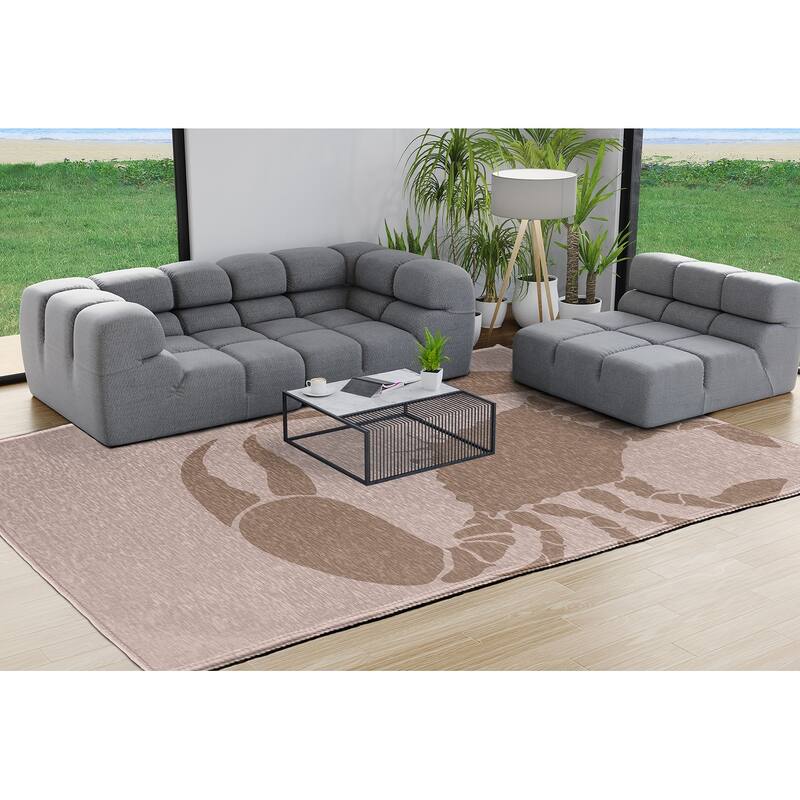 Crab Dip Nautical Chenille Rug