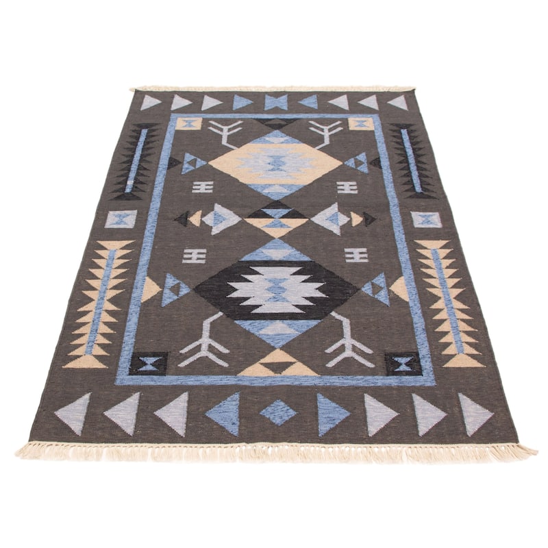 Ankara FW Grey Kilim 5'1" x 8'1" - 5'1 x 8'1