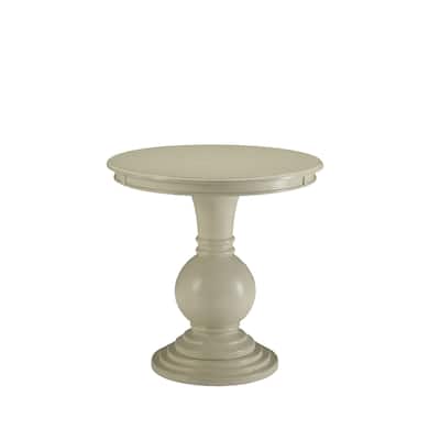 HomeRoots 26" White Solid And Manufactured Wood Round End Table - 26