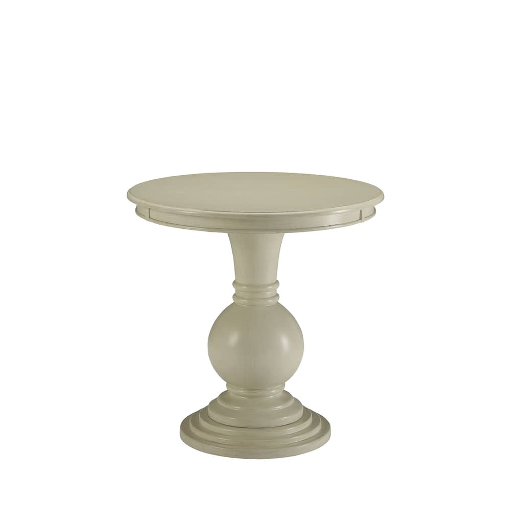 HomeRoots 26" White Solid And Manufactured Wood Round End Table - 26