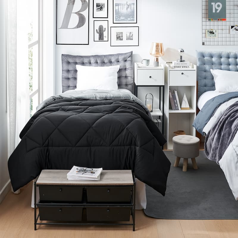 Black/Ultimate Gray Reversible Twin XL Comforter - Black/Ultimate Gray