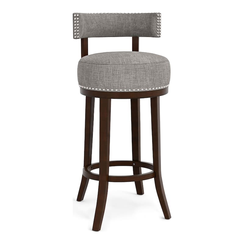Fendeson Transitional Nailhead Swivel Barstool (Set of 2) by Furniture of America