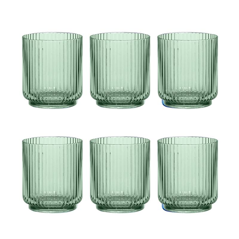 Abode Homewares Mesa DOF, 15 oz. Set of 6 - Green