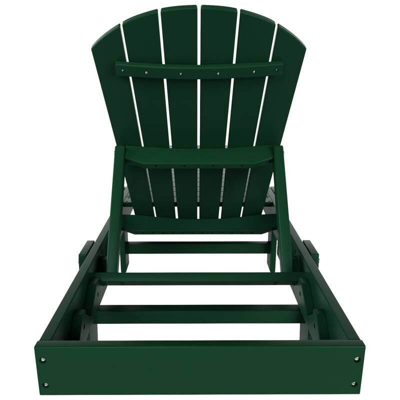 Altura Armless Poly Eco-Friendly All Weather Reclining Chaise Lounge with Side Table Set (3-Piece Set)