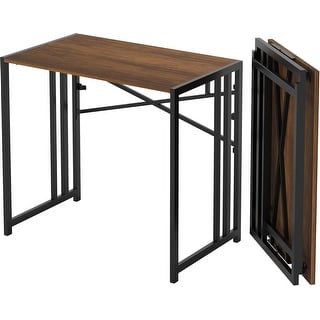 35 Inch Folding Compact Desk for Home Office, Gaming, and Study, Space ...