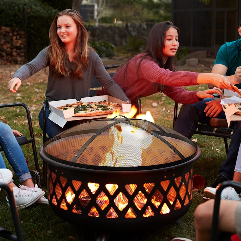 Moasis 30" Easy Access Fire Pit Spark Screen Lid Protector