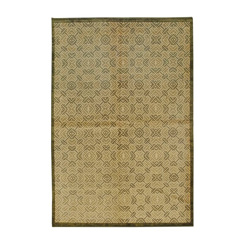 Black Handmade Wool Transitional Rug 10' x 14' - Hand Knotted Natural Dyes Soft Pile Cotton Foundation - N/A