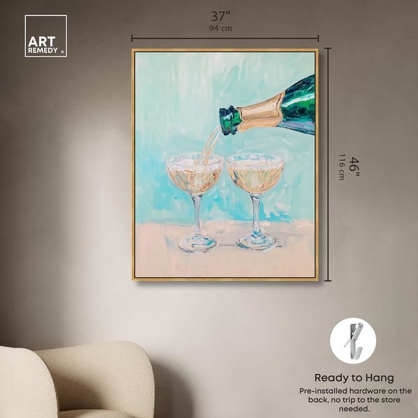 Glasses Of Wine Canvas Beach Coastal Art by Art Remedy - Bed Bath & Beyond  - 42400928
