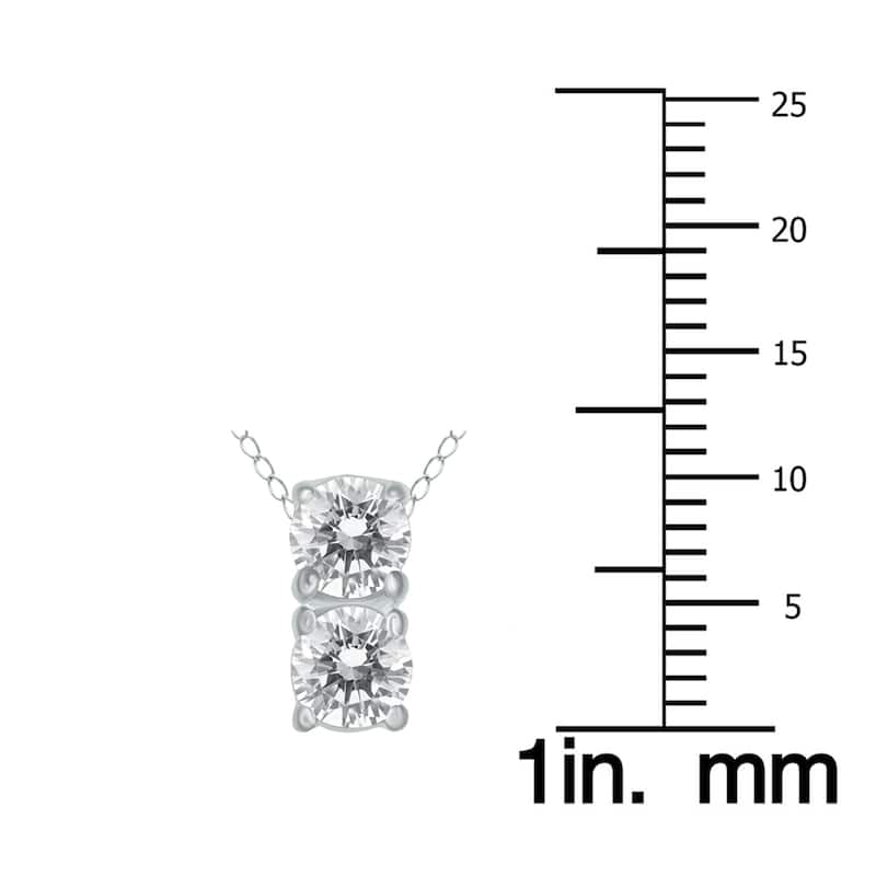 Marquee 1/2 Carat TW Two Stone Diamond Pendant in 14K White Gold