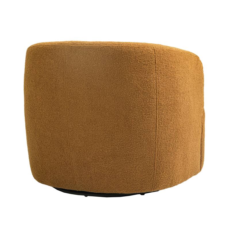 Set of 2 Single Accent Chair Teddy Swivel Barrel Chairs