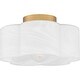 preview thumbnail 1 of 2, Lilly 1-Light Brushed Weathered Brass Semi-Flush Mount