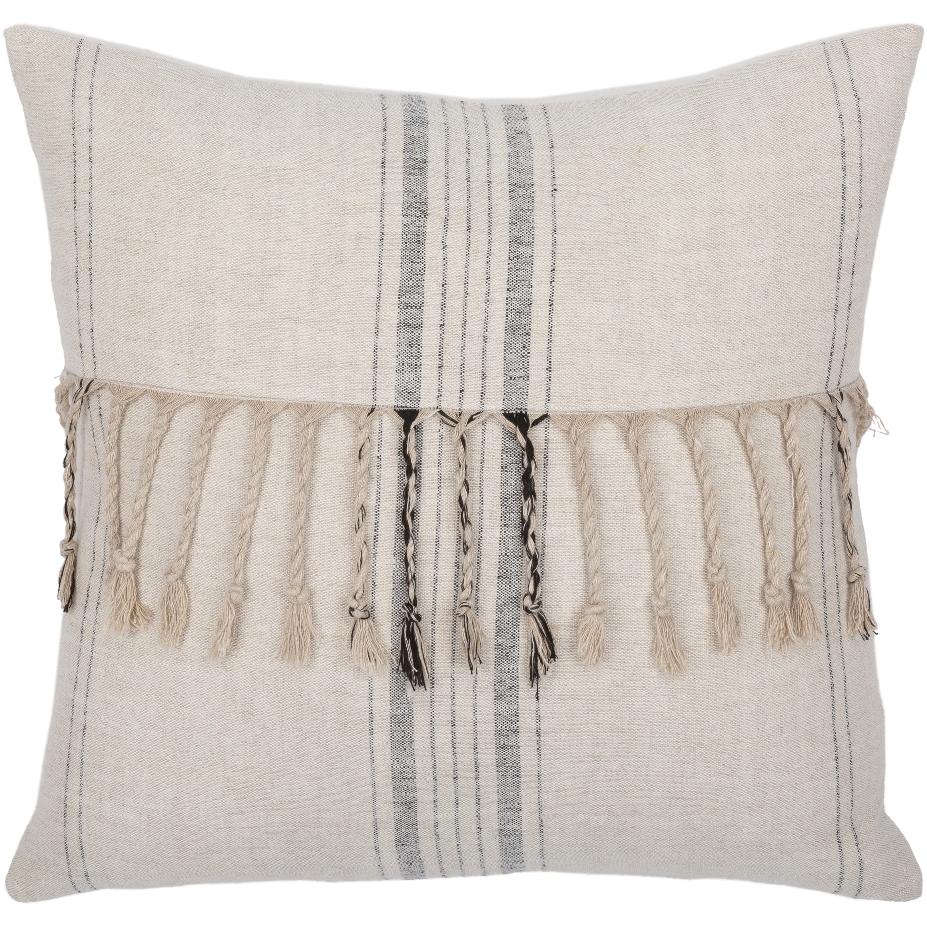 Enrico Linen Tassel Throw Pillow 13 H x 20 W Down