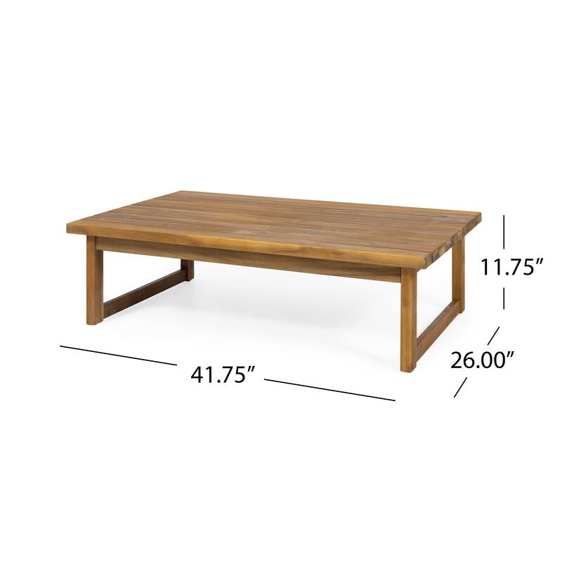 Nova Outdoor Acacia Wood Coffee Table by Christopher Knight Home - 41.75" W x 26.00" D x 11.75" H