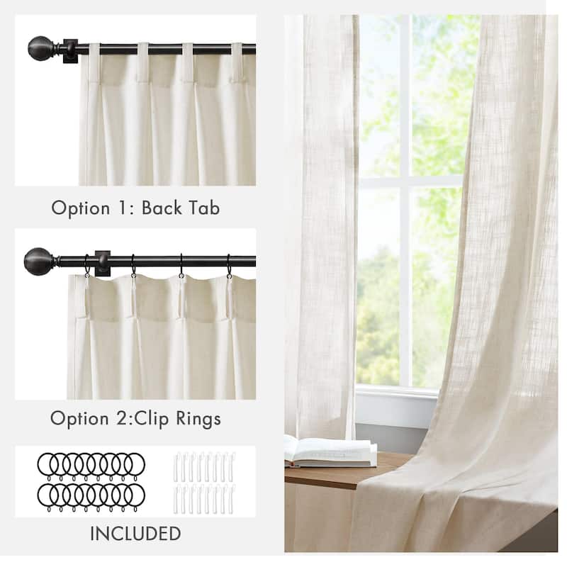 Madison Park Emery 300gsm poly linen with 7 pinch pleat per pc