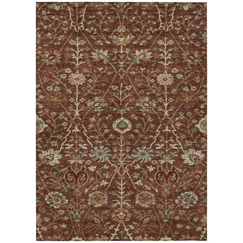 HomeRoots Floral Transitional Rectangle Outdoor Rug