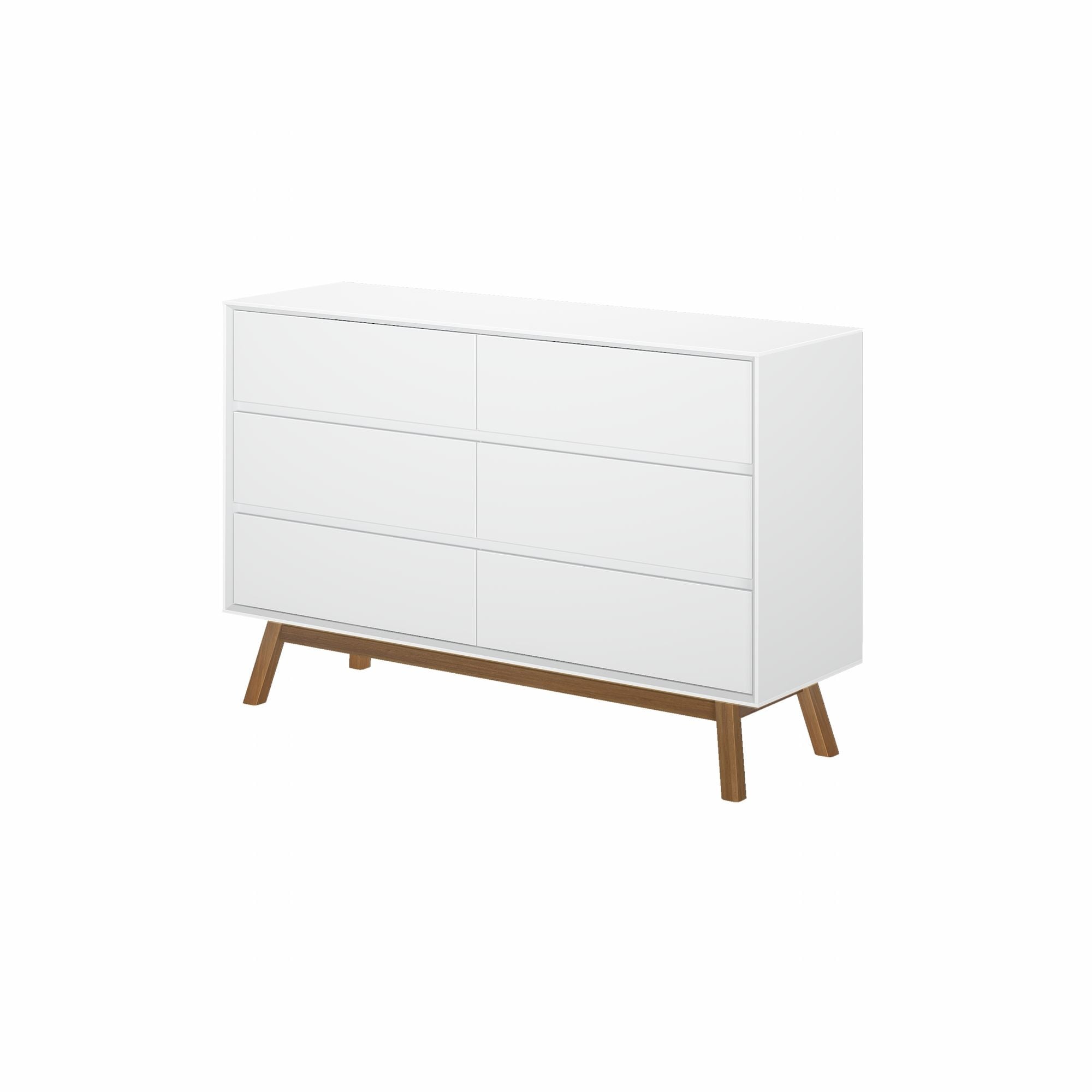 Mid-Century Modern 6-Drawer Solid Wood Dresser