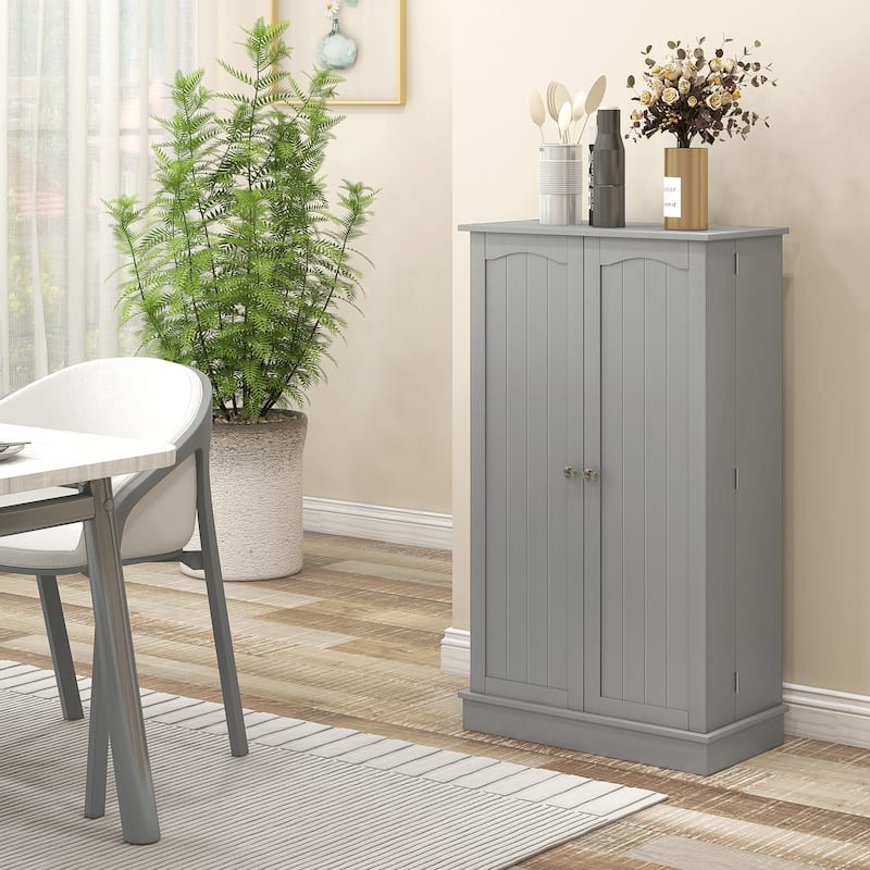 41" Kitchen Pantry Storage Cabinet, Freestanding Kitchen Cabinet with 12 Door Shelves, Double Doors