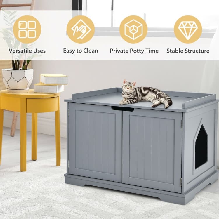 Multifunctional Cat House with Double Doors and Extra Countertop Space