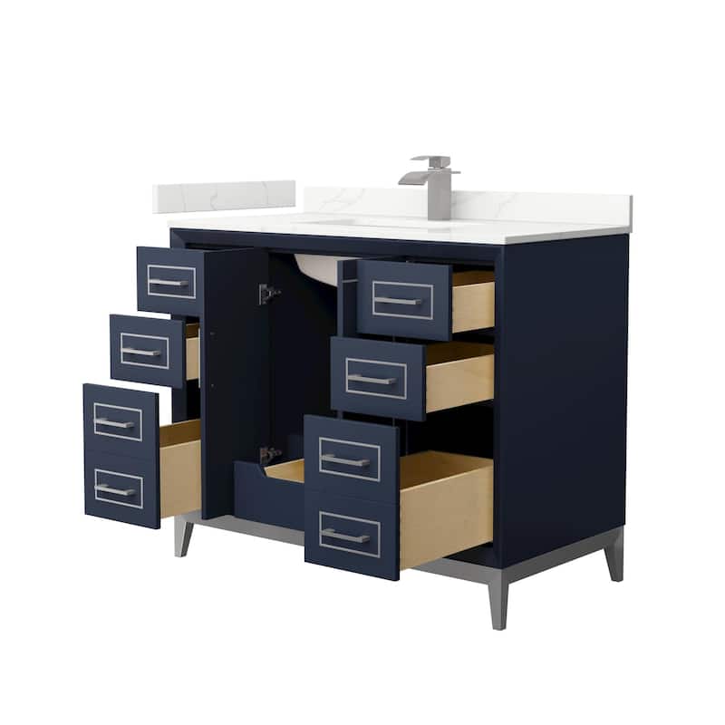Wyndham Collection WCH515142S-QTZ-UNSMXX Marlena 42" Free Standing