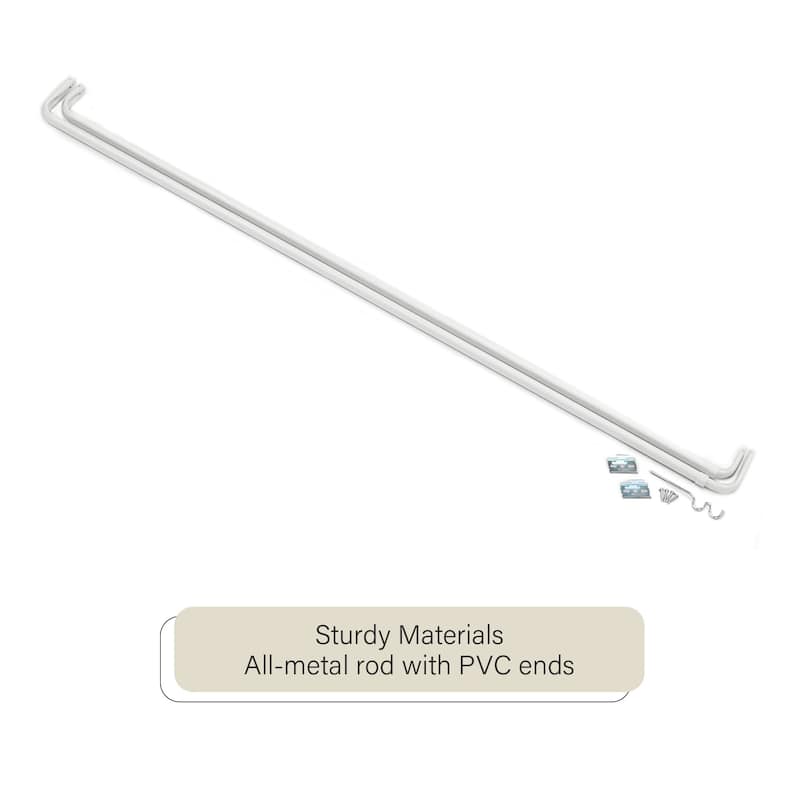 ACHIM Fantasia Double Curtain Rod - White