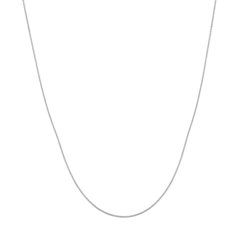 Curata 925 Sterling Silver Rhodium Plated 1.2mm Round Franco Chain Necklace (Lobster)
