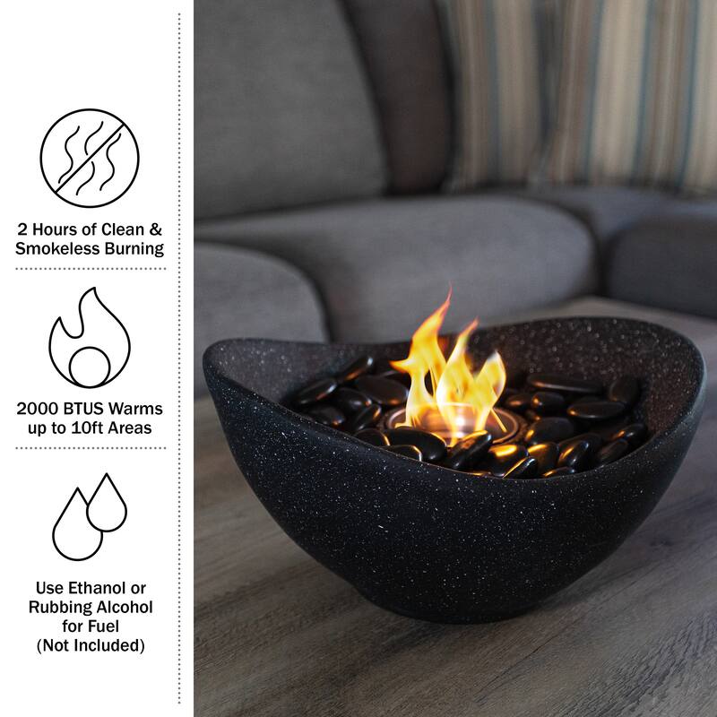 Pure Garden Bioethanol or Rubbing Alcohol Smokeless Tabletop Fire Pit