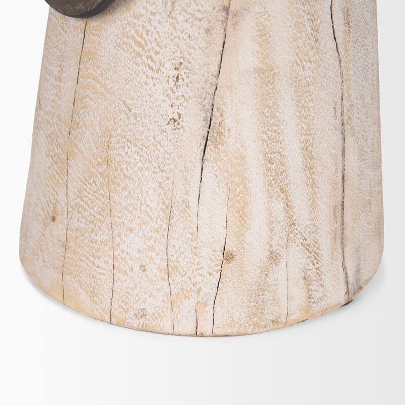 Monique Small Light Brown w/ Handles Wood Pot