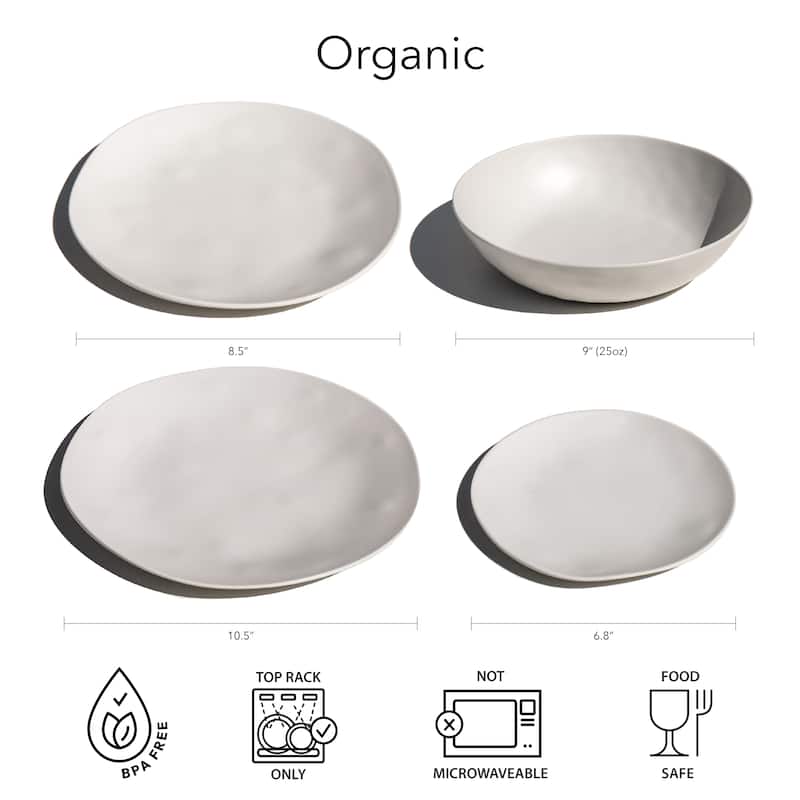 Abode Homewares Organic NewWave Melamine Low Bowl - 9.1" - Set of 6