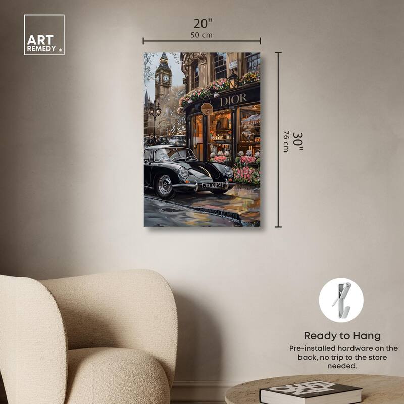 A View of London from the Car Canvas by Art Remedy, Gallery Wrapped