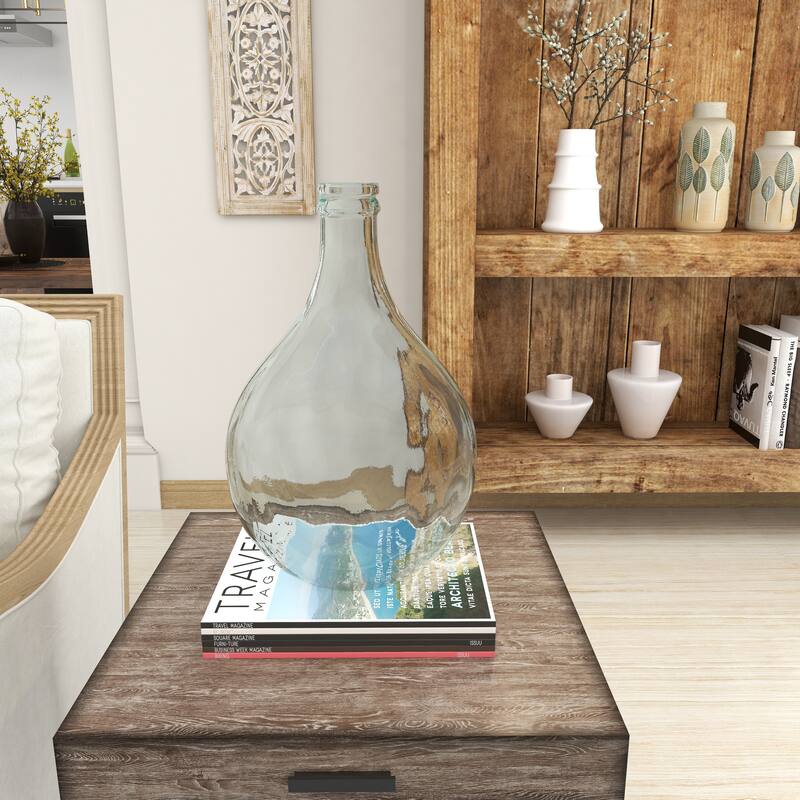Recycled Glass Bottle Vase Collection Made in Spain - Multiple Sizes - Clear, Blue, Teal, Green