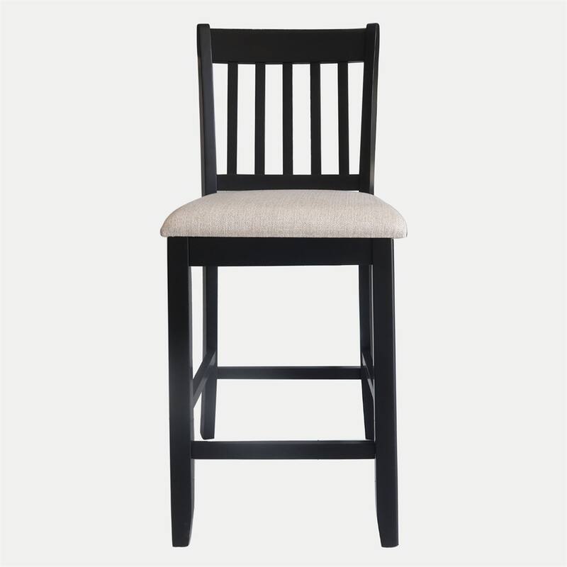 Counter Height Dining Chairs Rustic Backrest Neutral Color (Set of 2)