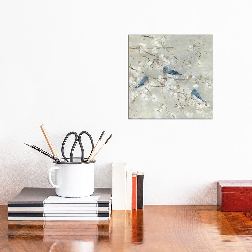 iCanvas "Blue Bird Melody II" by Sally Swatland Canvas Print