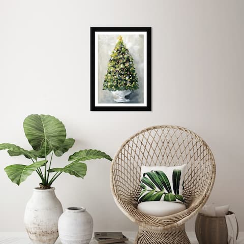 Wynwood Studio 'Christmas Tree 1' Holiday and Seasonal Green Wall Art Framed Print
