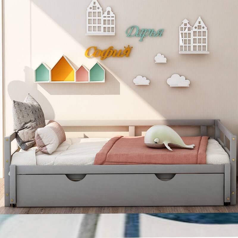 Merax Twin/King Expandable Sleeper Daybed with trundle