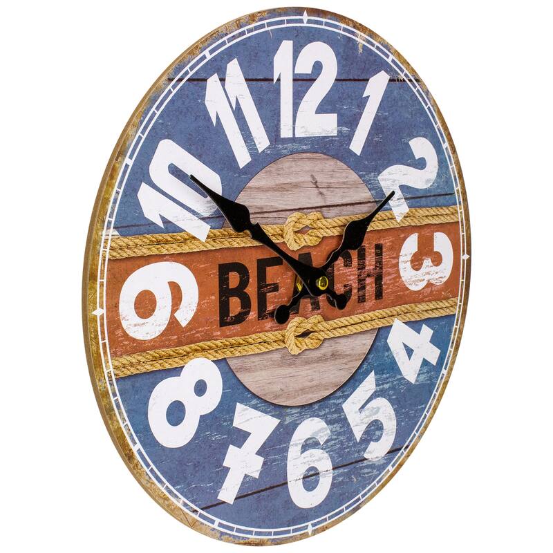 12" Battery Operated "Beach" Round Wall Clock
