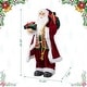 preview thumbnail 22 of 92, Glitzhome 18"H Faux Fur Christmas Santa Figurines with Porcelain Face