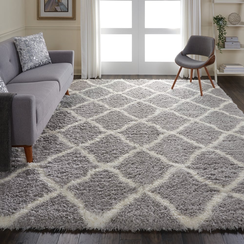 Nourison Ultra Plush Shag Geometric Area Rug