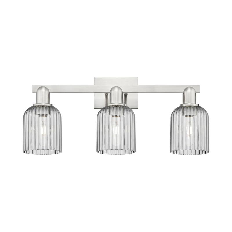 Innovations Lighting 716-3W-11-24 Bridal Veil Vanity Bridal Veil 3 - Brushed Satin Nickel / Light Smoke