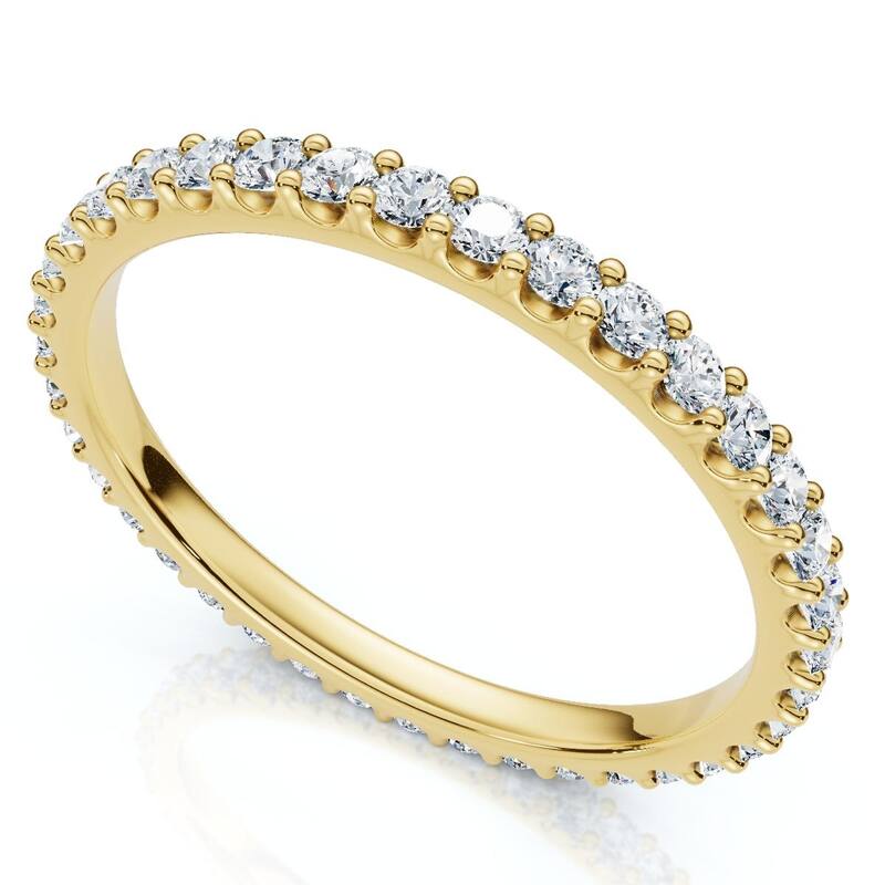 Bliss Diamond 3/8ct Diamond Eternity Ring Yellow Gold Womens Stackable Wedding Band