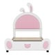 preview thumbnail 19 of 22, Twin Size Upholstered Kids Platform Bed with Bunny Ears-Shaped Headboard, Cute PU Leather Children Bed Frame with Small Pocket