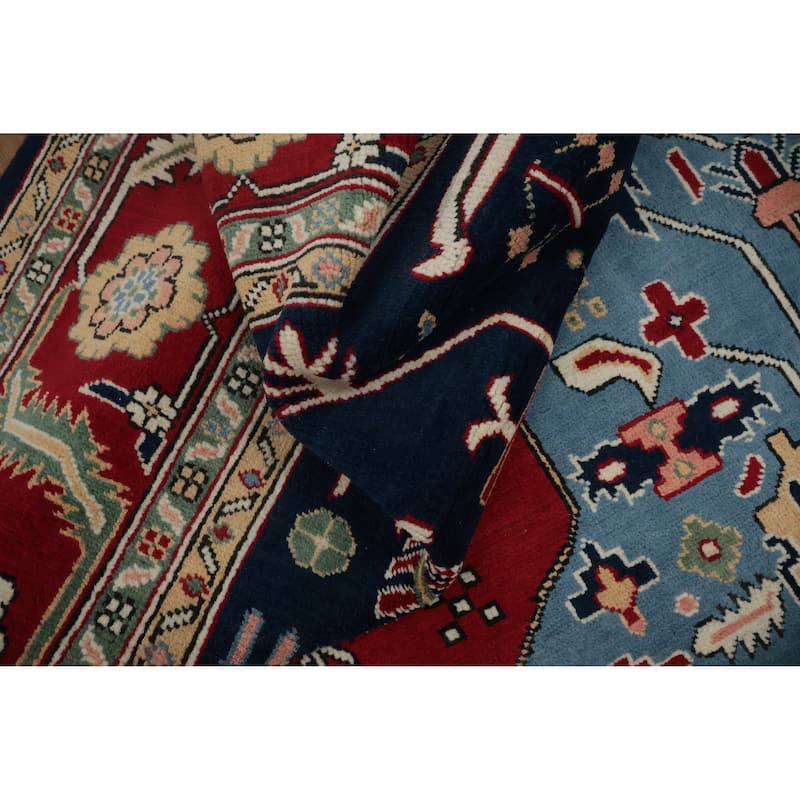 Hand Knotted Oriental 100% Wool Carpet Traditional Medallion Red Heriz (serapi) Area Rug - 9' 8'' X 7' 9''