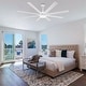 preview thumbnail 3 of 38, 65" Integrated LED White Dimmable Ceiling Fan with Light and Remote - 65" D x 65" W x 13.4" H