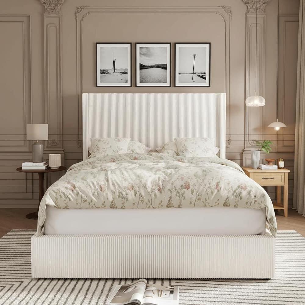 Bed Frame, with 4 Storage Drawer and Headboard