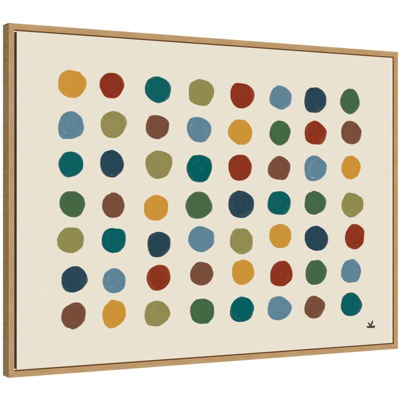 Kate and Laurel Meditation No. 3b by Kelly Knaga Framed Canvas Wall Art Print - 38 x 28 - Natural